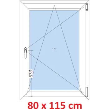 Okno Soft Plastové okno 80x115 cm, otevíravé a sklopné