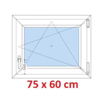 Okno Soft Plastové okno 75x60 cm, otevíravé a sklopné