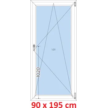 Okno Soft Plastové okno 90x195 cm, otevíravé a sklopné