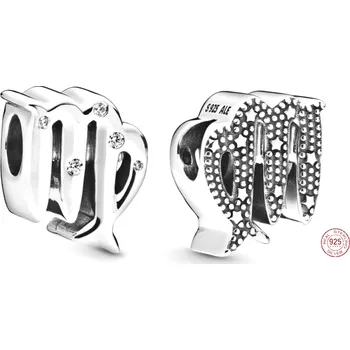 Přívěsek Charm Sterlingové stříbro 925 znamení zvěrokruhu Třpytivá Panna, korálek na náramek