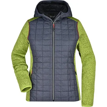 Dámská větrovka James&Nicholson Dámská hybridní bunda JN771 Kiwi Melange-Anthracite Melange S