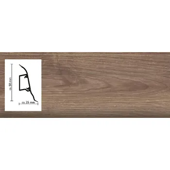 soklová lišta 2143 lišta Dub Brasilský SLK50 s pružnými chlopněmi vedení kabelů