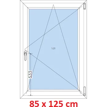 Okno Soft Plastové okno 85x125 cm, otevíravé a sklopné