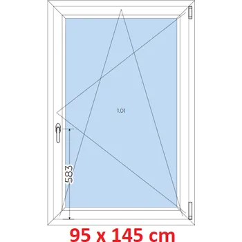 Okno Soft Plastové okno 95x145 cm, otevíravé a sklopné