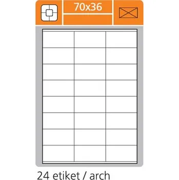 Samolepící etiketa Print etikety A4 pro laserový a inkoustový tisk - 70 x 36 mm (24 etikety / arch), 30listů