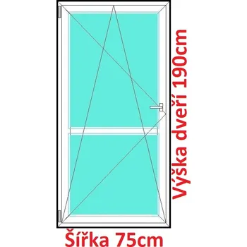 Okno Soft Balkonové dveře s příčkou 75x190 cm, otevíravé a sklopné