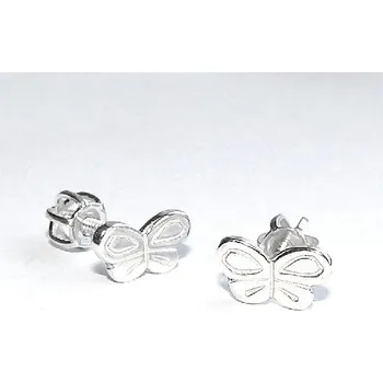 Náušnice Stříbrné náušnice motýlek - NŠ399 (Náušnice na šroubek motýlci)