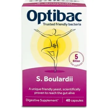 Optibac Saccharomyces Boulardii (Probiotika při průjmu) 40 kapslí