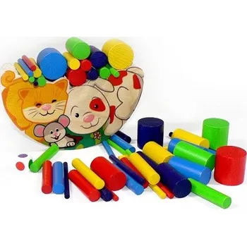 Dřevěná hračka Motorická balanční hra PEJSEK A KOČIČKA - HESS