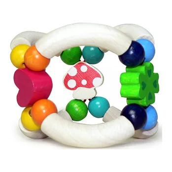 Dřevěné chrastítko baby s rolničkou MUCHOMŮRKA - HESS