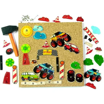 kreativní sada Zatloukačka s korkovou podložkou a s kladívkem MONSTER TRUCK - HESS