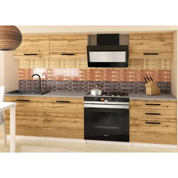 Kuchyňská linka Kuchyňská linka Belini 180 cm dub wotan s pracovní deskou Laurentino2 TOR LAURENTINO2/3/WT/DW/0/B1