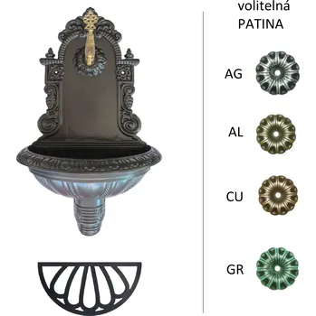 Umyvadlo Umyvadlo Al slitina, zlatá patina, 710x425x225mm