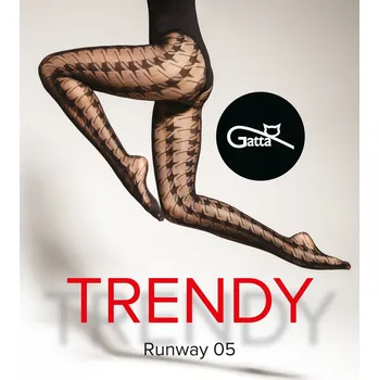 Dámské erotické punčochy Gatta Runway 05 Tights Nero Velikost 1-2