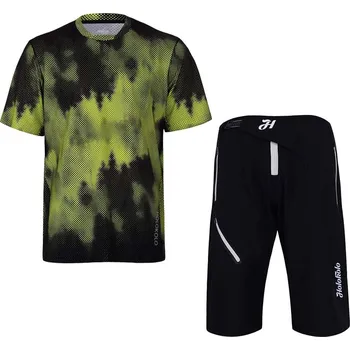 cyklistický dres HOLOKOLO Cyklistický MTB dres a kalhoty - NIGHTFALL MTB - černá/žlutá