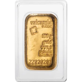 Zlatý slitek 100g VALCAMBI/UMICORE (Švýcarsko/Belgie)