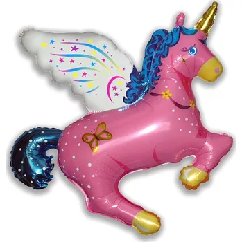 Fóliový balónek Magic Unicorn, růžový, 110x107cm (volný)