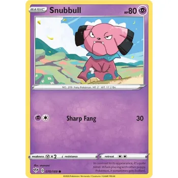 Karetní hra Snubbull 070/189 - Darkness Ablaze Typ karty: Non-Holo