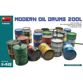 Plastikový model Miniart 1/48 Modern Oil Drums 200L (21 pcs.)