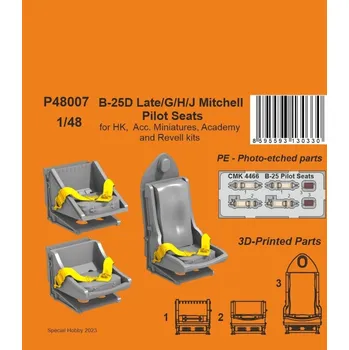 Plastikový model 1/48 B-25D Late/G/H/J Mitchell Pilot Seats (3D P.)