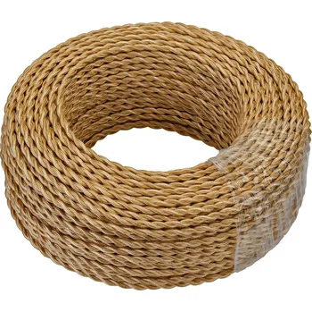 elektrický kabel Retro kabel spirálový, vodič s textilním obalem 2x0.75mm², zlatý
