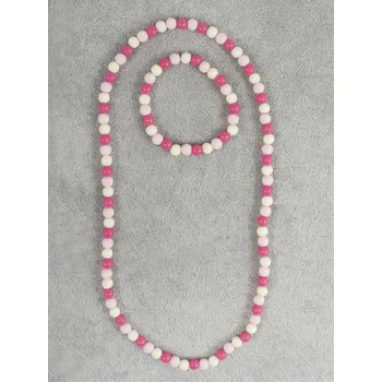 Ozdoba do vlasů Dětské korálky s náramkem Barva: růžová