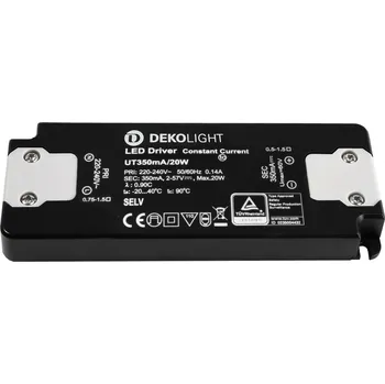 Napájecí zdroj pro osvětlení Deko-Light LED-napájení FLAT, CC, UT350mA/20W konstantní proud 350 mA IP20 2-57V DC 0,70-20,00 W 862224