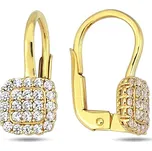 Lillian Vassago Zářivé zlaté náušnice čtverce se zirkony LLV98-GER041Y