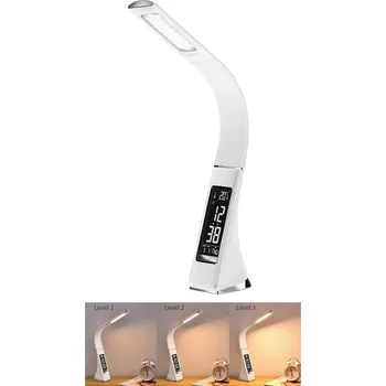 Lampička Brilagi Brilagi - LED Stmívatelná stolní lampa s displejem PELLE LED/7W/230V bílá + záruka 3 roky