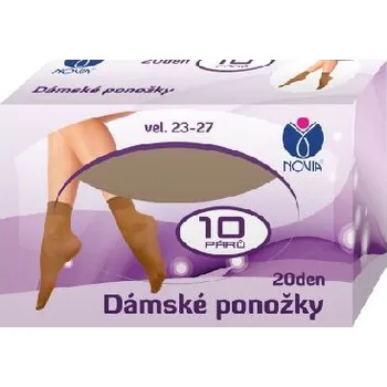 Dámské ponožky Ponožky silonkové Novia PAD N01, 20DEN v krabičce - balení 10 párů Barva: tělová 1389, Velikost: 25-27, Balení: 10 párů