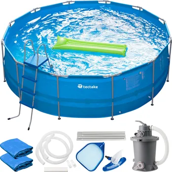 Bazén tectake Marina 4,5 x 1,22 m + písková filtrace, schůdky