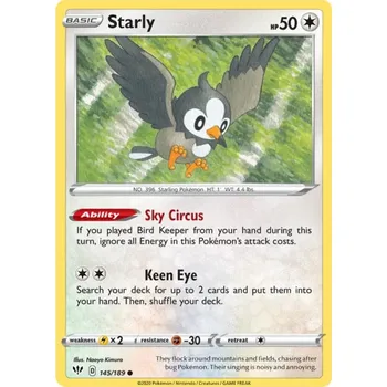Sběratelská karetní hra Starly 145/189 - Darkness Ablaze Typ karty: Non-Holo
