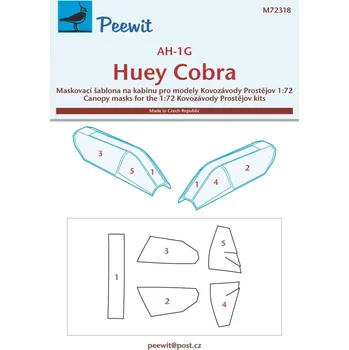 Plastikový model Peewit 1/72 Canopy mask AH-1G Huey Cobra (KP)