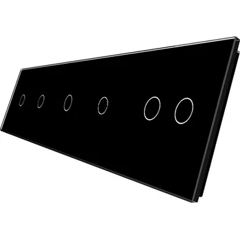 vypínač WELAIK pětinásobný panel vypínače skleněný 2+1+1+1+1 -černý
