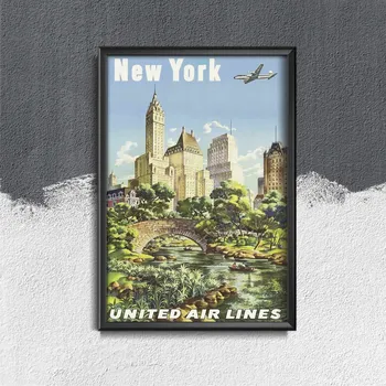 Plakát Retro plakát Retro plakát New york united air airlines plakát