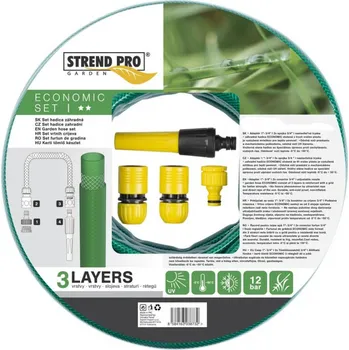 Zahradní hadice Hadica Strend Pro Economic, 1/2", L-20 M, sada adaptér, dýza, spojky, záhradná