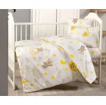 Brotex Bavlněné dětské povlečení do malé postýlky 90x135, 45x60 cm medvídek v oblacích Zapínání: nitěný knoflík