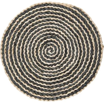 prostírání Béžovo černé kulaté prostírání – 35x1 cm