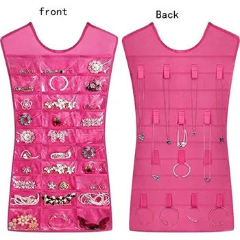 Úložný box Závěsný organizér na šperky - oboustranný Barva: Růžová