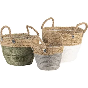 Talíř Sada 3 různobarevných košíků – (set 3) 24x25 / 22x23 / 17x20 cm