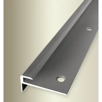 přechodová lišta Küberit 807 - Schodová hrana zásuvná do 5 mm, šroubovací Barva dekoru: imit. nerezi F2, Délka lišty: 250 cm