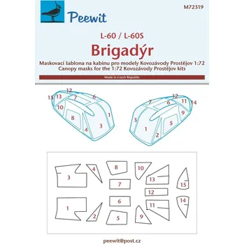 Plastikový model 1/72 Canopy mask L-60 Brigadyr (KP)