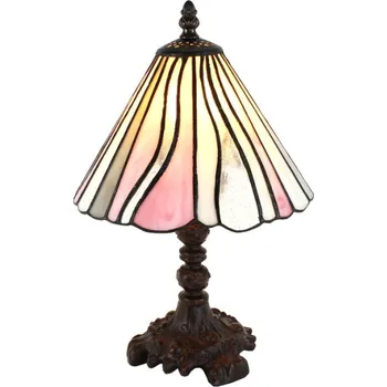 Dekorativní svítidlo Béžovo-růžová stolní lampa Tiffany Zeger – 20x34 cm + doprava zdarma