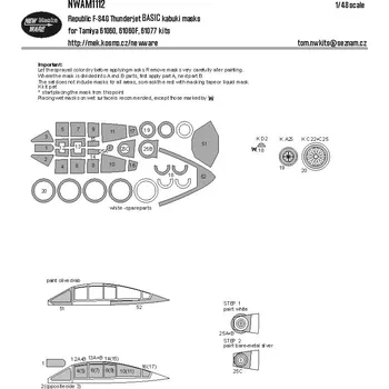 Plastikový model 1/48 Mask Republic F-84G Thunderjet BASIC (TAM)