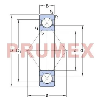 SKF QJ 216 MA/C2L čtyřbodové ložisko
