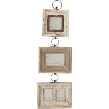 Rám na obraz 3ks závěsný dřevěný fotorámeček – 10x10 / 10x15 / 7x9 cm (2) + doprava zdarma