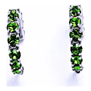 Náušnice Stříbrné náušnice Swarovski fern green - NŠ1340 (Stříbrné náušnice Swarovski na šroubek)