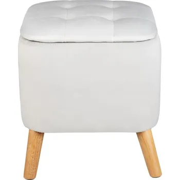 Světle šedý sametový taburet – Wenko ID_1546210