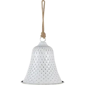 Věšák Bílý kovový zvonek – 15x16 cm