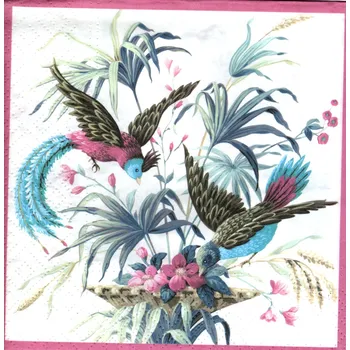 Papírový ubrousek UBR-F29, Ubrousek, 16x16 cm, BAREVNÍ PTÁČCI, 1 kus